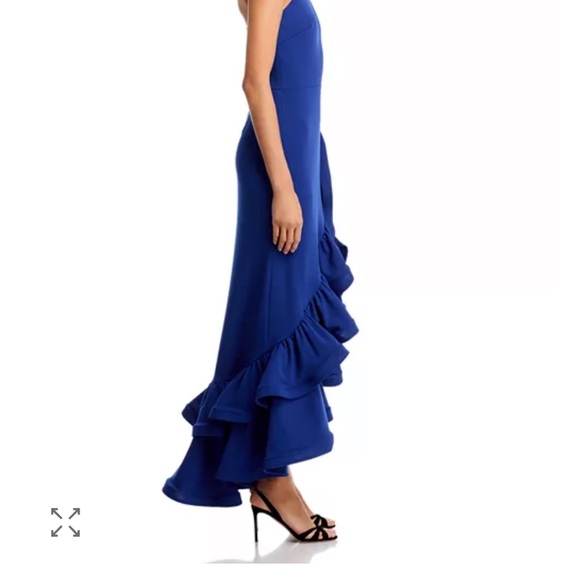 AQUA Racerback Ruffle Hem Gown - Picture 5 of 12